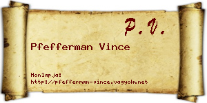Pfefferman Vince névjegykártya